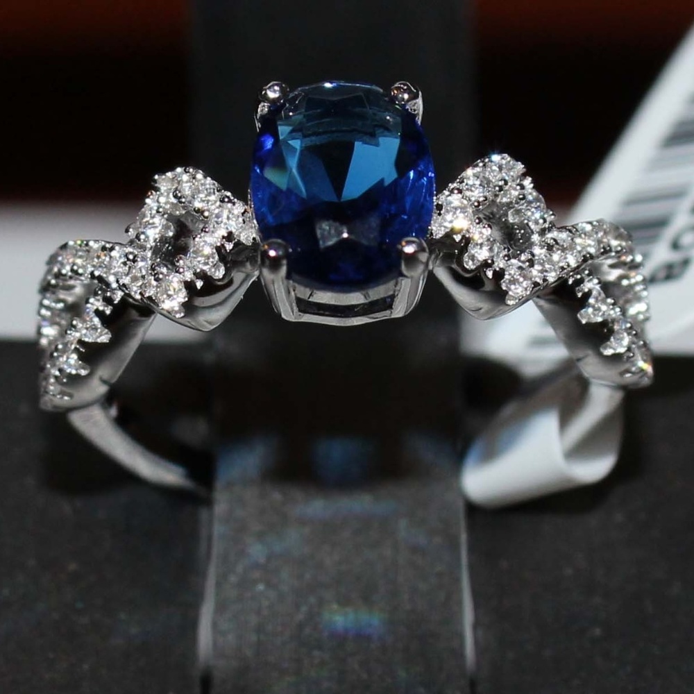 💥 Sterling silver 925 Blue CZ Ring